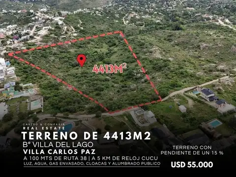 Venta Espectacular Terreno De 4.413 Mts² Con Vista A La Ciudad De Villa Carlos Paz