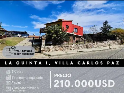 SE VENDE HOUSING/ COMPLEJO TURÍSTICO EQUIPADO, 1170M² DE TERRENO- LA 5TA PRIMERA, CARLOS PAZ