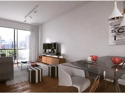 Departamento 2 amb. con balcon corrido al frente en Belgrano