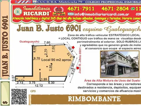 RIMBOMBANTE ESQUINA TRAFICO DE MANO se visualiza desde lejos
