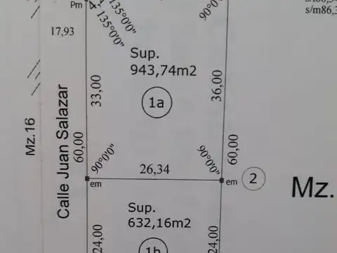 Terreno en Venta de 936,0 m2