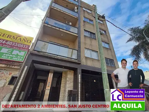 ¡AMPLIO DEPARTAMENTO de 2 AMBIENTES en ALQUILER EN SAN JUSTO CENTRO! En 3º Piso. Con ascensor o balcón.
