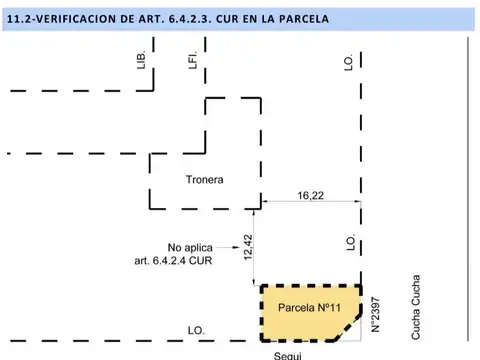 Terreno en Venta 16  mts Fondo