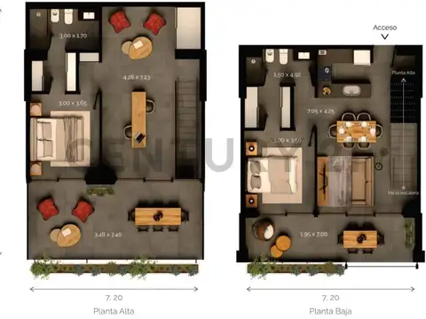 Departamento 5 ambientes con 2 baños