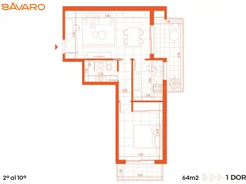 Departamento en Venta de 1 dormitorio