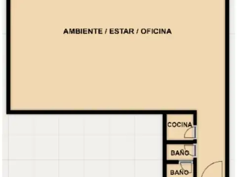 Oficina 3 ambientes con 1 baño
