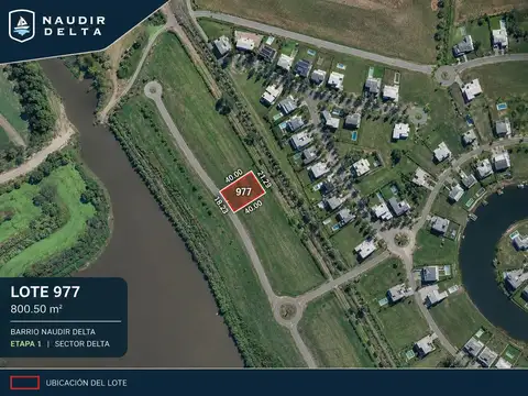 Venta Lote Terreno interno 977m2  en Barrio Privado Nautico  EL NAUDIR , Escobar, Zona Norte, GBA