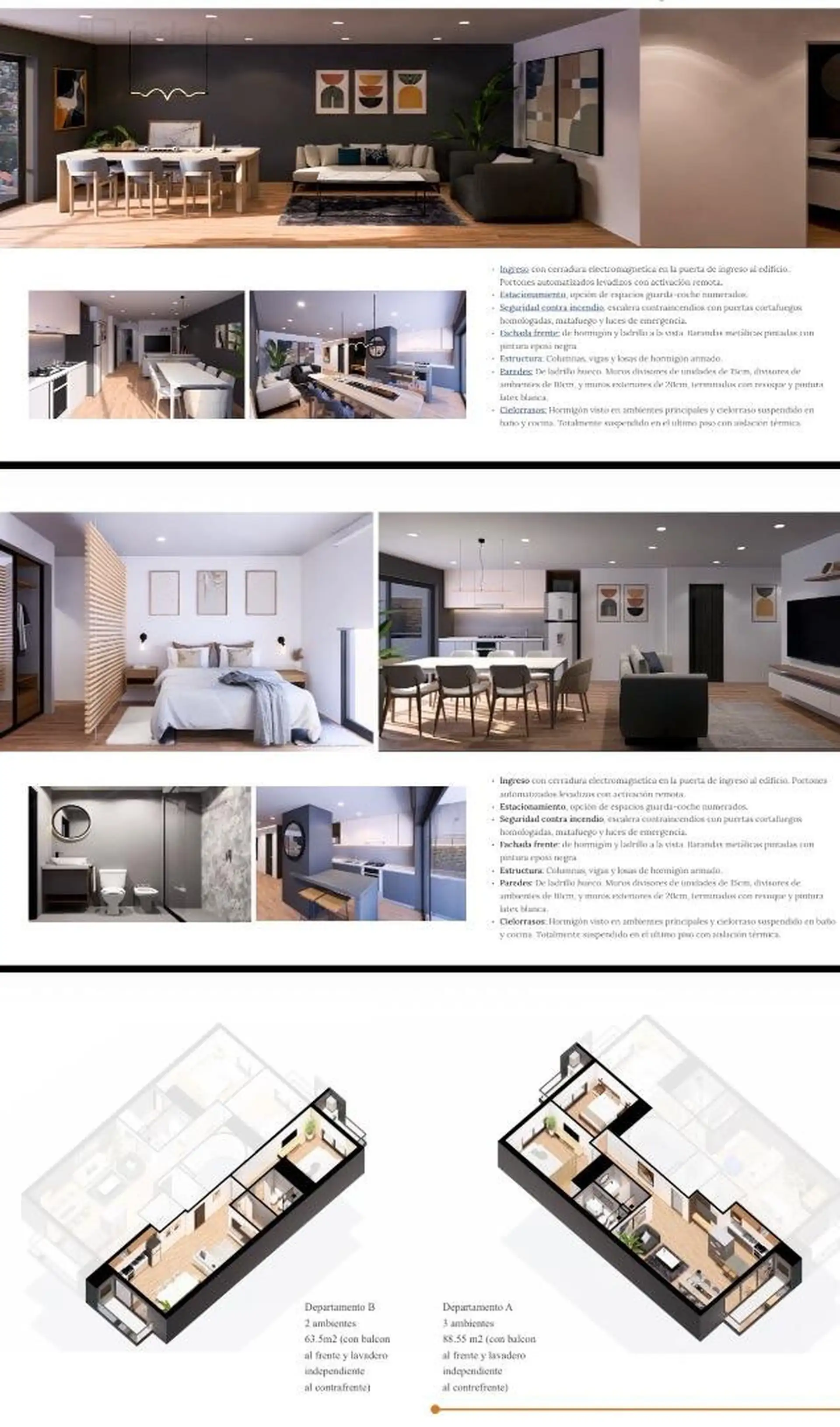 Depto de 2 amb. playa grande - En pozo -