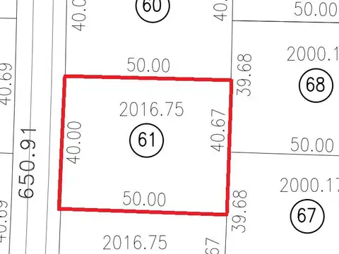 Terreno en Venta 50  mts Fondo