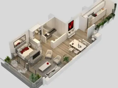 Venta departamento monoambiente con balcón al frente, en Las Cañitas