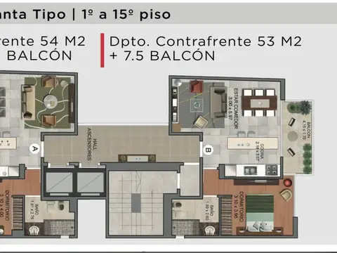 Departamento en Alquiler de 1 dormitorio
