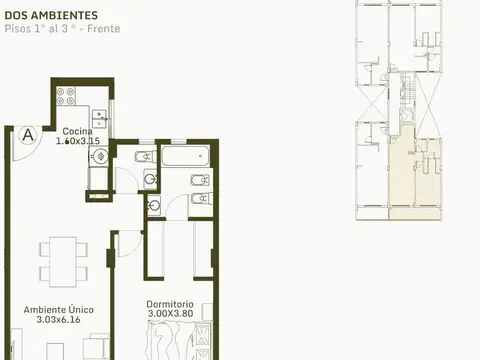 Departamento en Venta de 2 ambientes