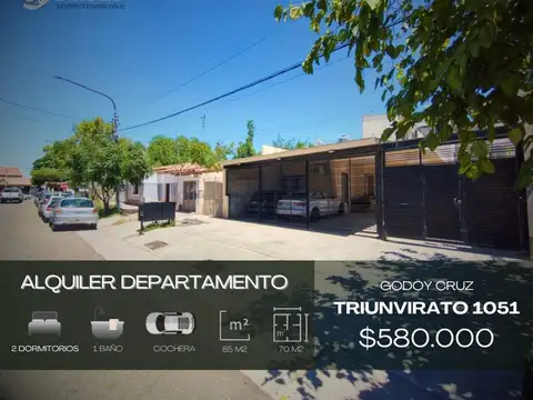 Departamento en alquiler c/ cochera en Godoy Cruz