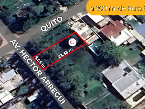 En venta Lote sobre Av Arregui casi esquina Quito. Escritura y posible financiación.