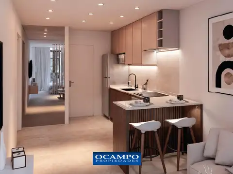 Departamento 2 ambientes con 1 baño