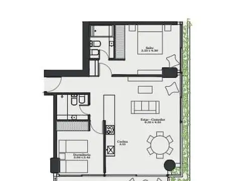 Departamento en Venta de 3 ambientes