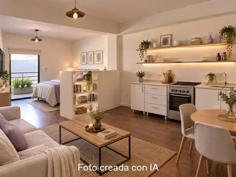 Alquiler Monoambiente dividido 44m2+Patio+Balcón