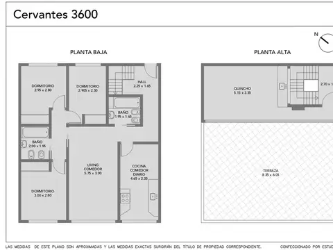 Depto Tipo Casa 4 ambientes con 2 baños