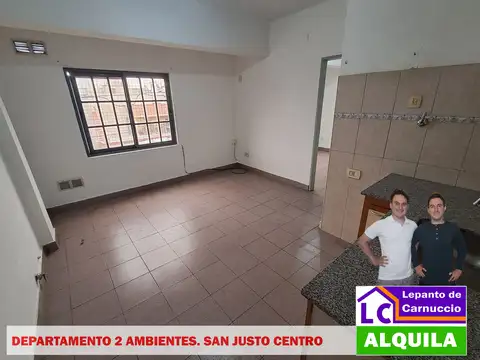 ¡DEPARTAMENTO de 2 AMBIENTES en ALQUILER EN San Justo Centro!