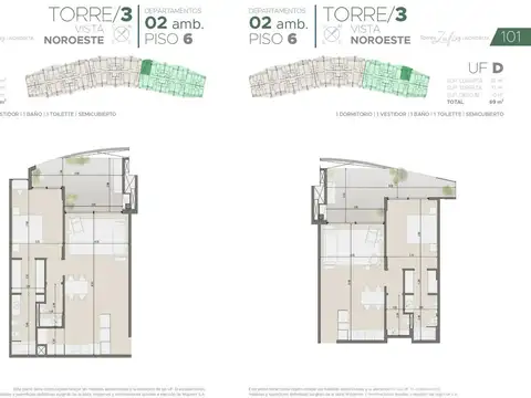 Departamento en Venta con 1 cocheras