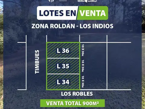 Venta de Terreno - Lote en Roldan Barrio los Indios