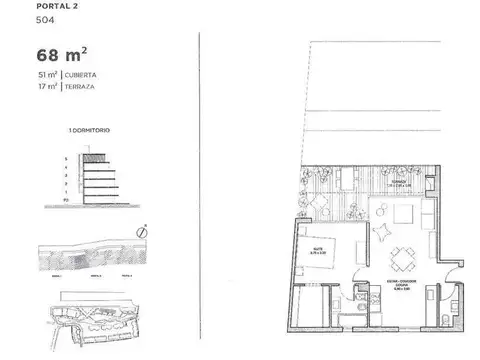 Departamento en Alquiler con 1 cocheras