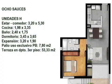 Departamento en Venta de 3 ambientes