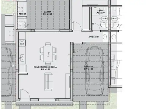 Casa 4 ambientes con 1 baño