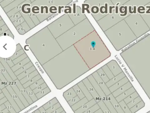 Gral Rodriguez Lote en venta
