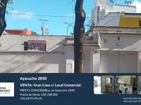 Gran Casa c/ Local, Cochera y Patio con PRECIO CONVERSABLE.