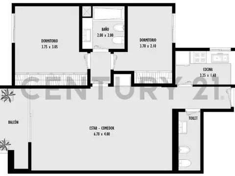 Departamento 2 dormitorios en alquiler en La plata