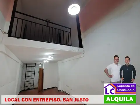 MUY BUEN LOCAL CON ENTREPISO EN ALQUILER. SOBRE ARIETA AL 2.600 EN SAN JUSTO CENTRO.