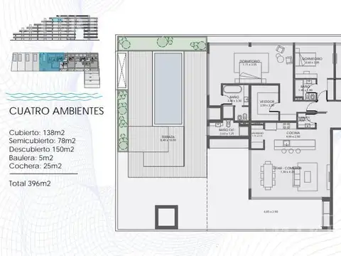 Departamento en Venta de 3 ambientes