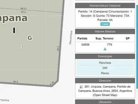 Terreno en Venta 43  mts Fondo
