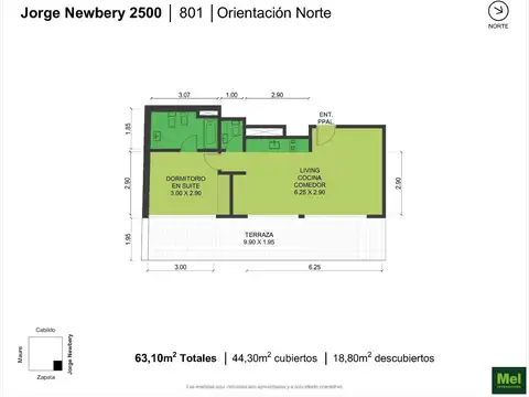 Jorge Newbery 2500, Piso 8
