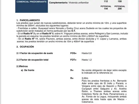 Terreno en Venta, FOS 0,6