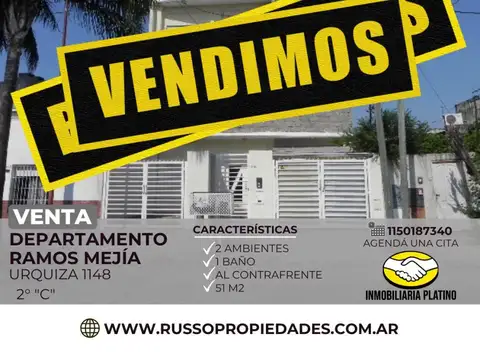 Venta Departamento 2 Ambientes Ramos Mejia APTO FINANCIACIÓN