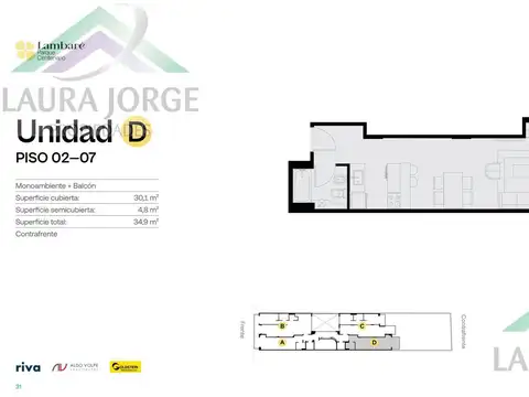 Departamento 2 ambientes con 1 baño