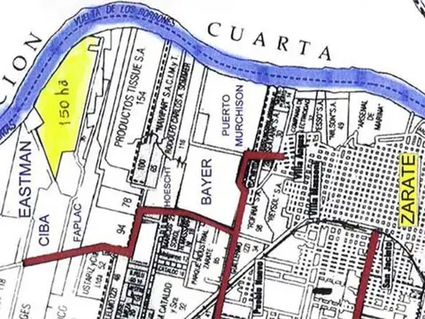 Fraccion 157 has sobre rio Parana en Zarate