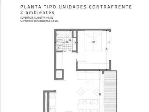 Departamento en Venta de 2 ambientes