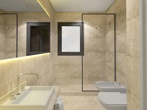Departamento 2 ambientes con 2 baños