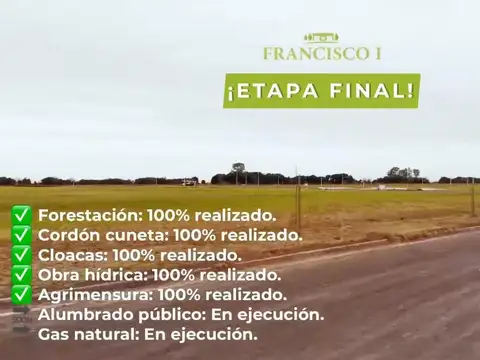 Terreno en  venta en barrio Francisco I arroyo seco