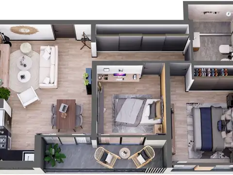 Departamento en 1 er piso de pozo en venta en El Palomar,  de 2 ambientes, amplios y luminosos, con balcones