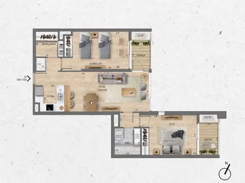 VENTA Apartamento 2 dormitorios Lago Calcagno