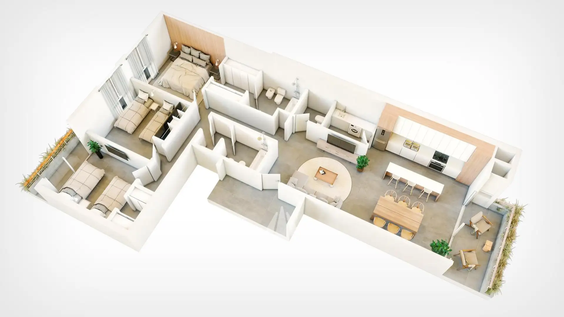 Depto 4 amb de 135m2 al frente con Balcón con parrilla - Zona Güemes Aldrey