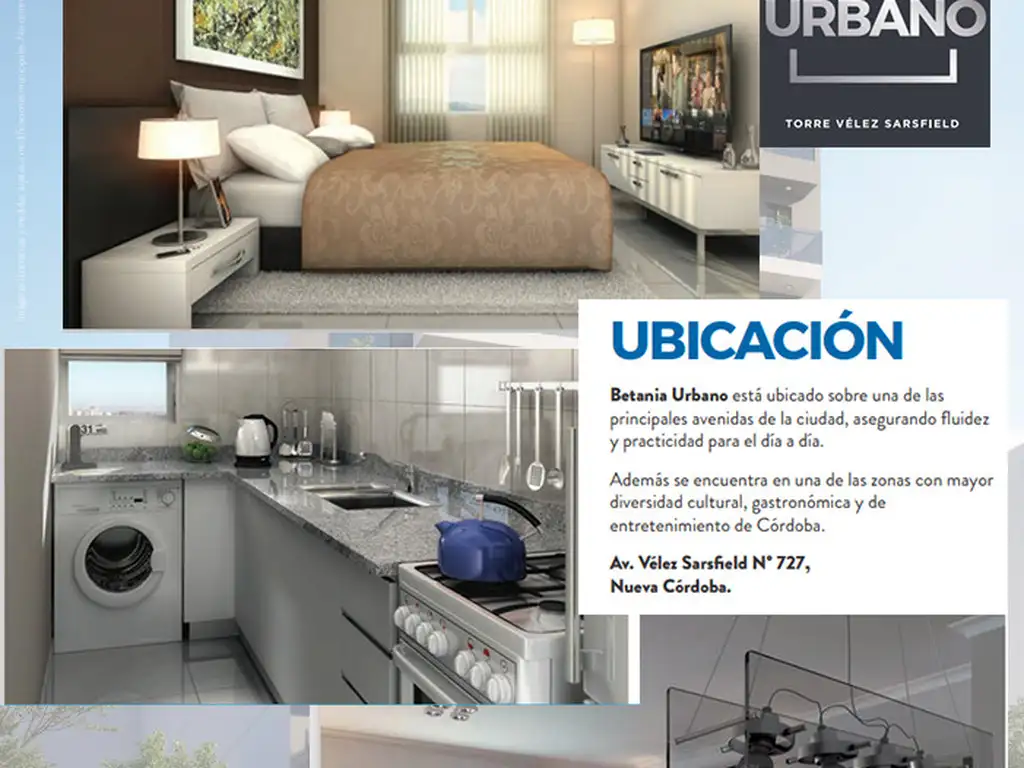 EDIFICIO BETANIA URBANO - TORRE VELEZ SARSFIELD  de 1 Dormitorios