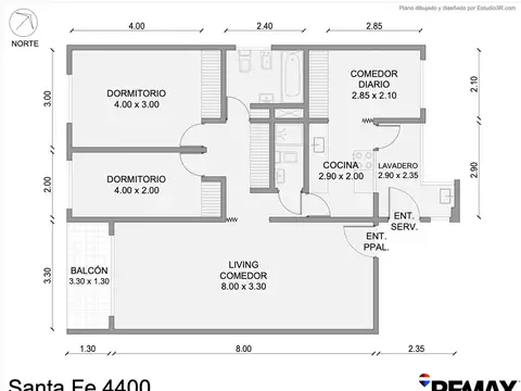 Departamento en Venta de 3 ambientes