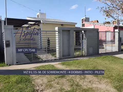 ALQUILER Casa 3 dormitorios y escritorio Pileta en Marqués de Sobremonte - MZ 9 L 15