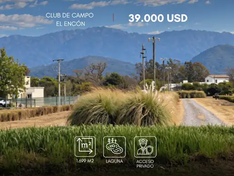 Terreno en venta de 1699m2 en Club de Campo El Encón, Salta
