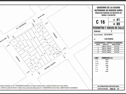 Terreno en Venta en Belgrano, USD 300.000